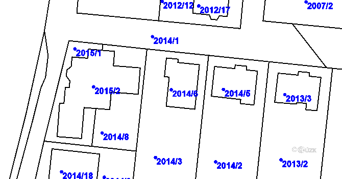 Parcela st. 2014/6 v KÚ České Budějovice 6, Katastrální mapa
