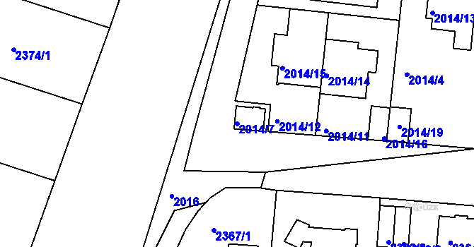 Parcela st. 2014/7 v KÚ České Budějovice 6, Katastrální mapa