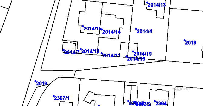 Parcela st. 2014/11 v KÚ České Budějovice 6, Katastrální mapa