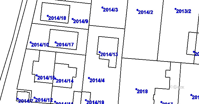 Parcela st. 2014/13 v KÚ České Budějovice 6, Katastrální mapa