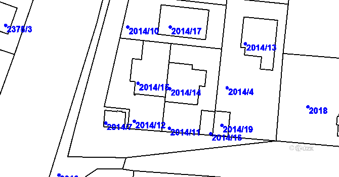 Parcela st. 2014/14 v KÚ České Budějovice 6, Katastrální mapa