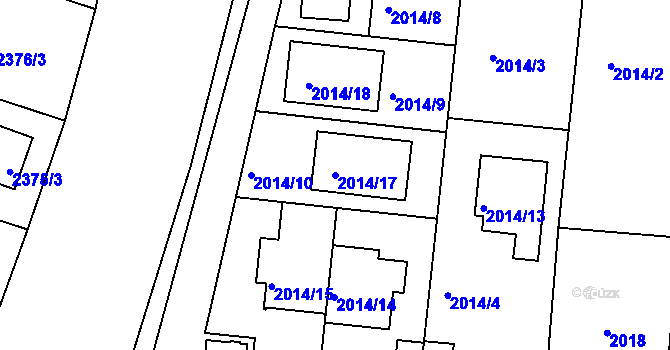Parcela st. 2014/17 v KÚ České Budějovice 6, Katastrální mapa