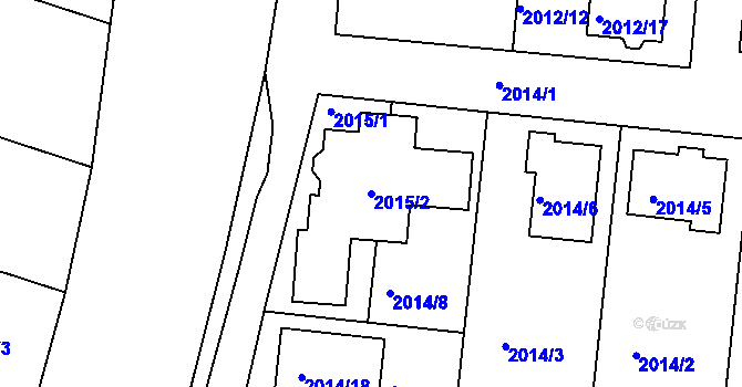 Parcela st. 2015/2 v KÚ České Budějovice 6, Katastrální mapa