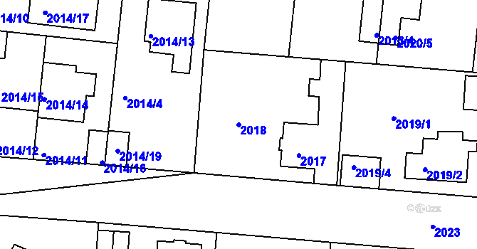 Parcela st. 2018 v KÚ České Budějovice 6, Katastrální mapa