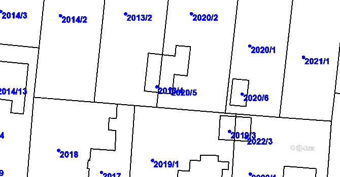 Parcela st. 2020/5 v KÚ České Budějovice 6, Katastrální mapa