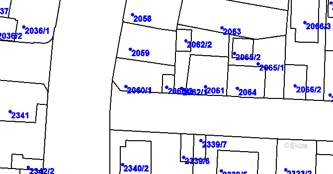 Parcela st. 2060/2 v KÚ České Budějovice 6, Katastrální mapa