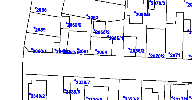 Parcela st. 2064 v KÚ České Budějovice 6, Katastrální mapa