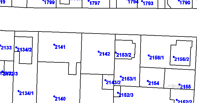 Parcela st. 2142 v KÚ České Budějovice 6, Katastrální mapa