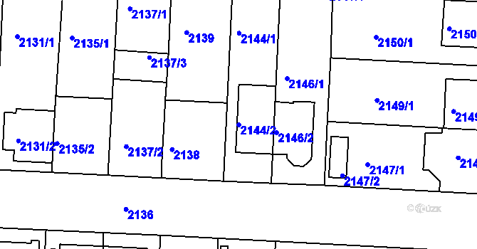 Parcela st. 2144/2 v KÚ České Budějovice 6, Katastrální mapa