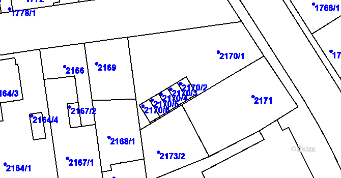 Parcela st. 2170/3 v KÚ České Budějovice 6, Katastrální mapa