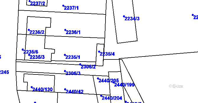 Parcela st. 2235/4 v KÚ České Budějovice 6, Katastrální mapa