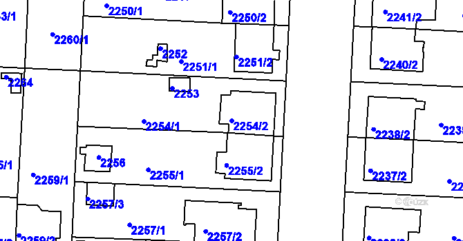 Parcela st. 2254/2 v KÚ České Budějovice 6, Katastrální mapa
