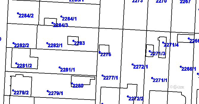 Parcela st. 2276 v KÚ České Budějovice 6, Katastrální mapa