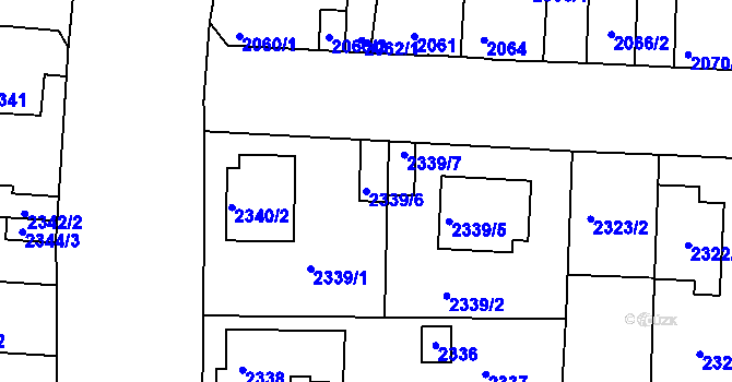 Parcela st. 2339/6 v KÚ České Budějovice 6, Katastrální mapa