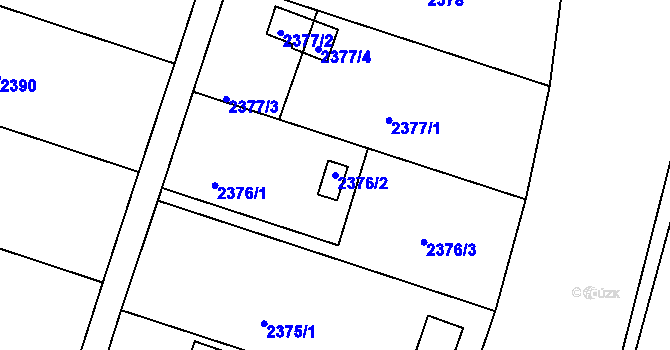Parcela st. 2376/2 v KÚ České Budějovice 6, Katastrální mapa