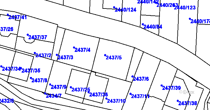 Parcela st. 2437/5 v KÚ České Budějovice 6, Katastrální mapa