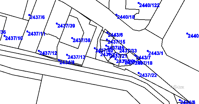 Parcela st. 2437/17 v KÚ České Budějovice 6, Katastrální mapa