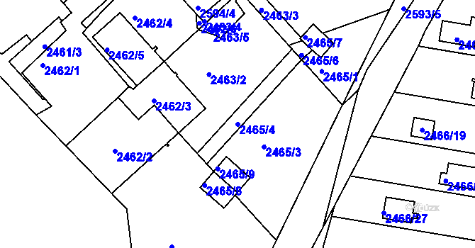 Parcela st. 2465/4 v KÚ České Budějovice 6, Katastrální mapa