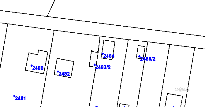 Parcela st. 2484 v KÚ České Budějovice 6, Katastrální mapa