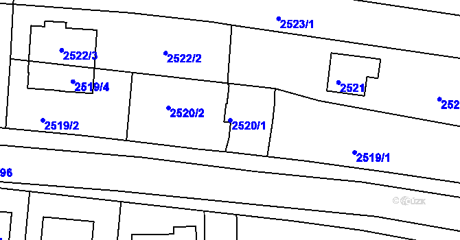 Parcela st. 2520/1 v KÚ České Budějovice 6, Katastrální mapa