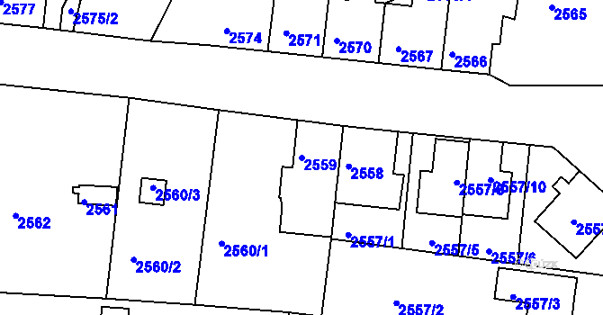 Parcela st. 2559 v KÚ České Budějovice 6, Katastrální mapa