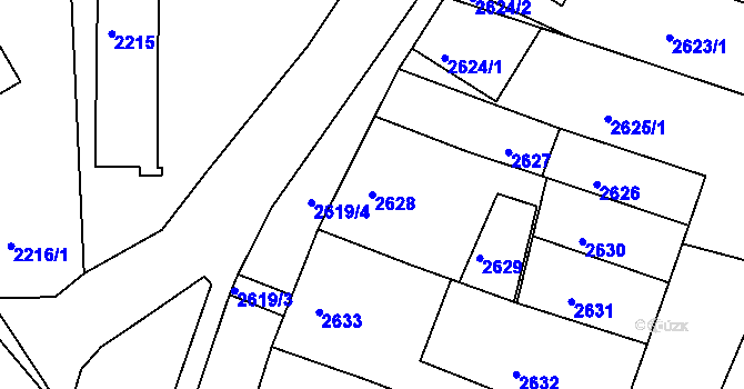 Parcela st. 2628 v KÚ České Budějovice 6, Katastrální mapa
