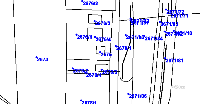 Parcela st. 2675 v KÚ České Budějovice 6, Katastrální mapa