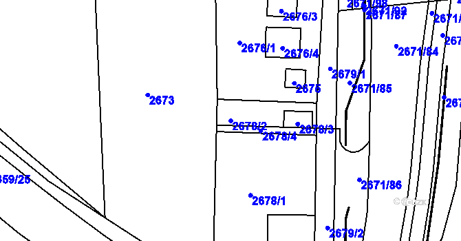 Parcela st. 2678/2 v KÚ České Budějovice 6, Katastrální mapa