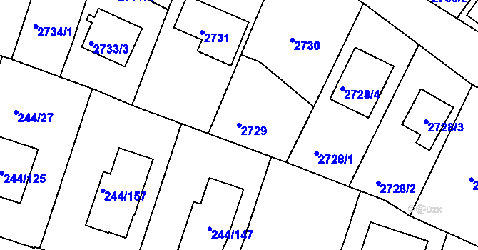 Parcela st. 2729 v KÚ České Budějovice 6, Katastrální mapa