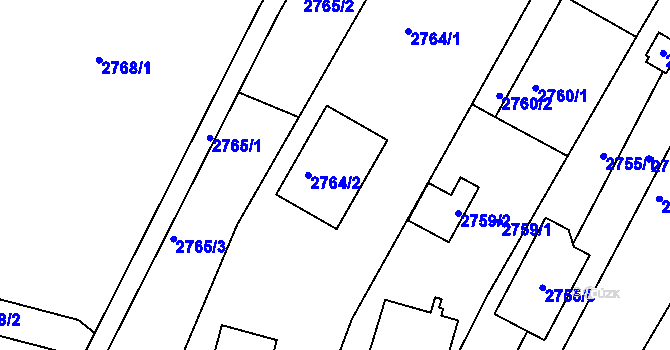 Parcela st. 2764 v KÚ České Budějovice 6, Katastrální mapa