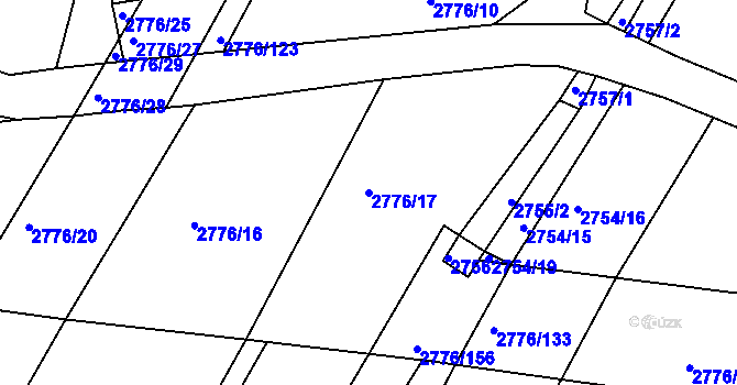 Parcela st. 2776/17 v KÚ České Budějovice 6, Katastrální mapa
