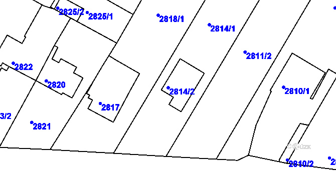 Parcela st. 2814/2 v KÚ České Budějovice 6, Katastrální mapa