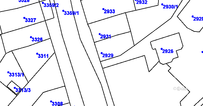 Parcela st. 2929 v KÚ České Budějovice 6, Katastrální mapa