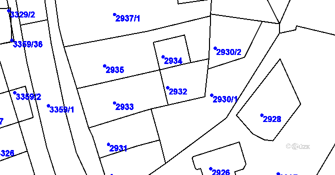 Parcela st. 2932 v KÚ České Budějovice 6, Katastrální mapa