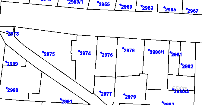 Parcela st. 2976 v KÚ České Budějovice 6, Katastrální mapa