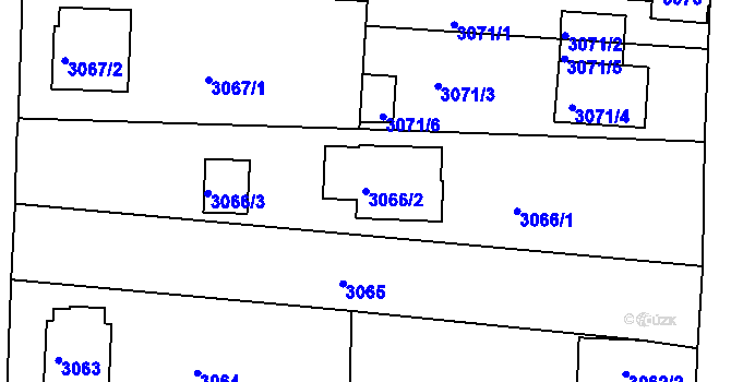 Parcela st. 3066/2 v KÚ České Budějovice 6, Katastrální mapa