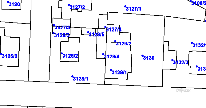Parcela st. 3128/4 v KÚ České Budějovice 6, Katastrální mapa