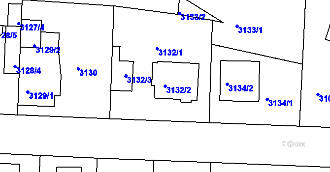 Parcela st. 3132/2 v KÚ České Budějovice 6, Katastrální mapa