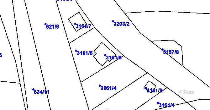 Parcela st. 3161/8 v KÚ České Budějovice 6, Katastrální mapa