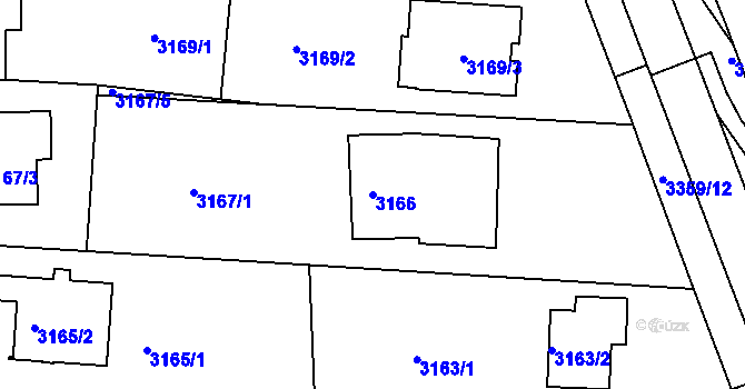 Parcela st. 3166 v KÚ České Budějovice 6, Katastrální mapa