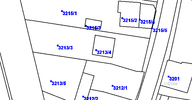 Parcela st. 3213/4 v KÚ České Budějovice 6, Katastrální mapa