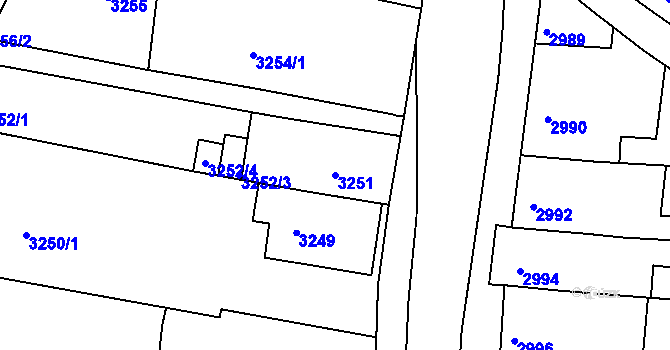 Parcela st. 3251 v KÚ České Budějovice 6, Katastrální mapa