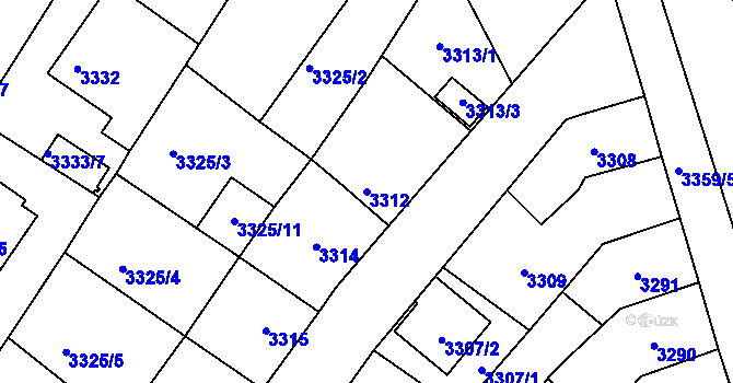 Parcela st. 3312 v KÚ České Budějovice 6, Katastrální mapa