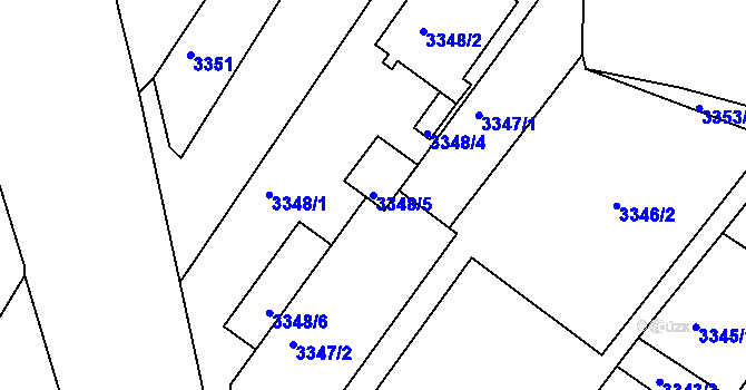 Parcela st. 3348/5 v KÚ České Budějovice 6, Katastrální mapa