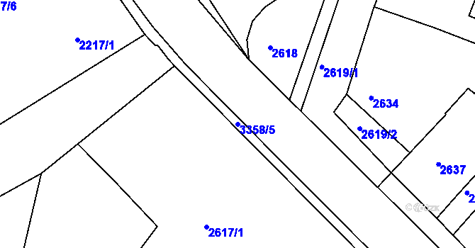Parcela st. 3358/5 v KÚ České Budějovice 6, Katastrální mapa