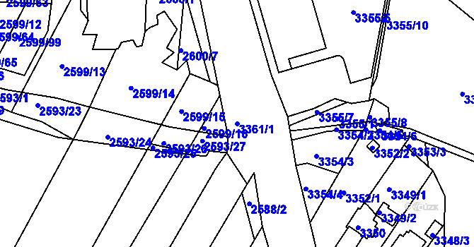 Parcela st. 3361/1 v KÚ České Budějovice 6, Katastrální mapa