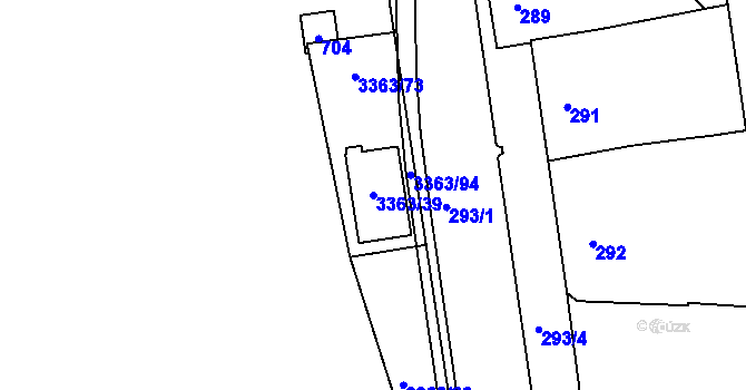 Parcela st. 3363/39 v KÚ České Budějovice 6, Katastrální mapa