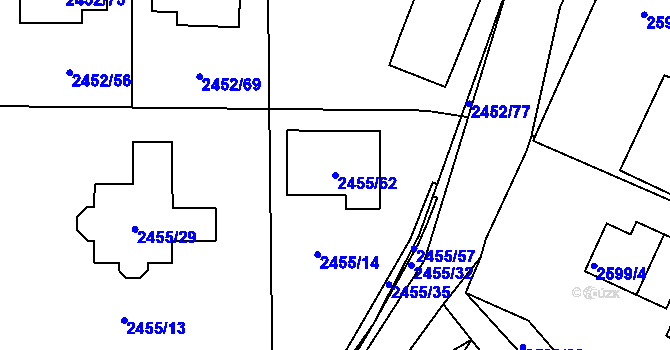 Parcela st. 2455/62 v KÚ České Budějovice 6, Katastrální mapa