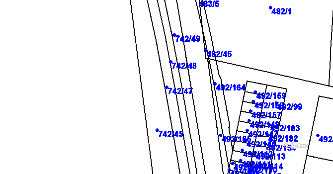 Parcela st. 742/47 v KÚ České Budějovice 6, Katastrální mapa