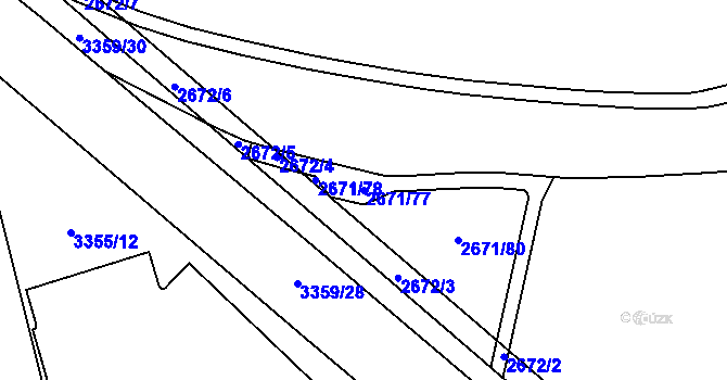 Parcela st. 2671/77 v KÚ České Budějovice 6, Katastrální mapa